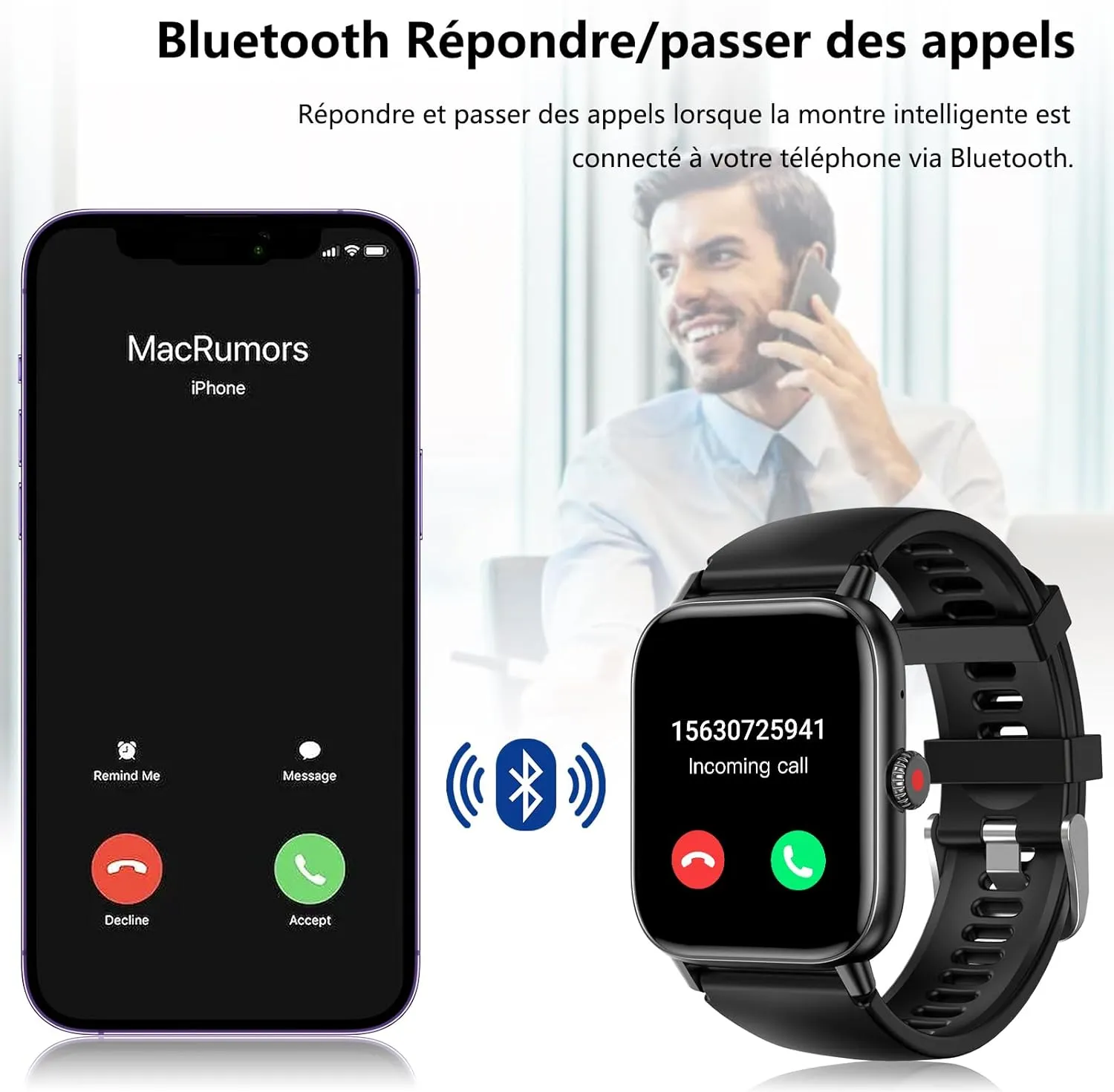 Montre Connectée Appels Vocaux Bluetooth – Image 2