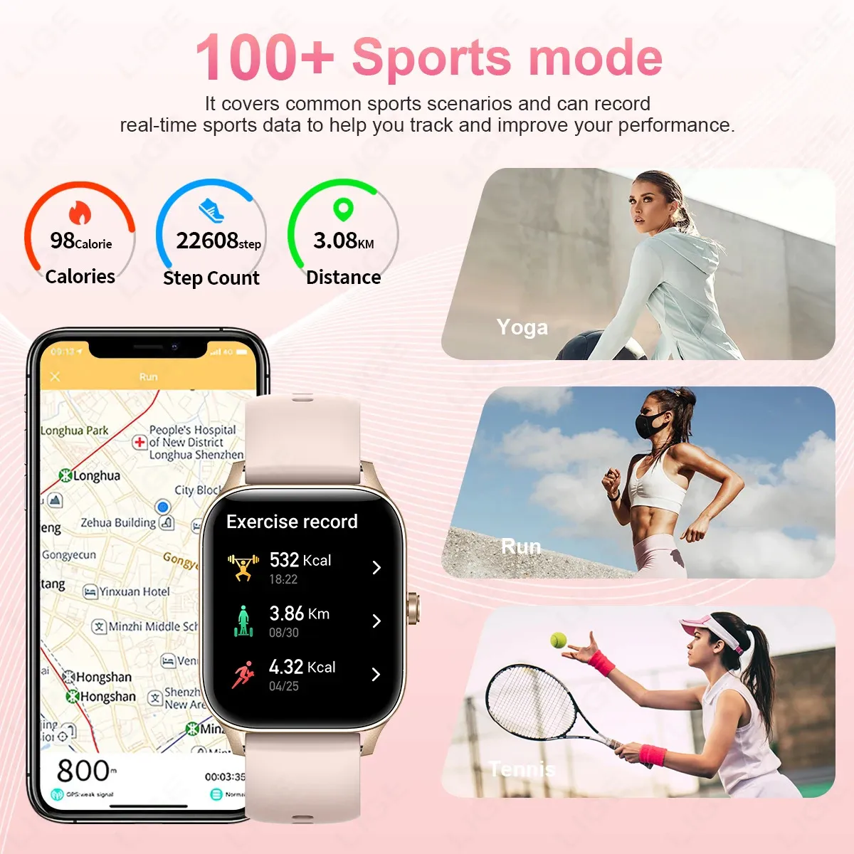 Montre Intelligente avec Fonction Chronomètre – Image 2