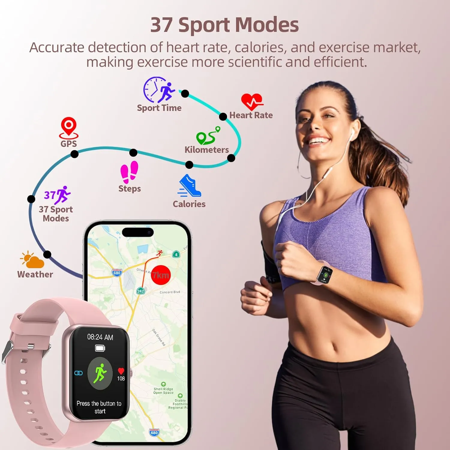 Montre Connectée Femme Modes d’Exercice – Image 2