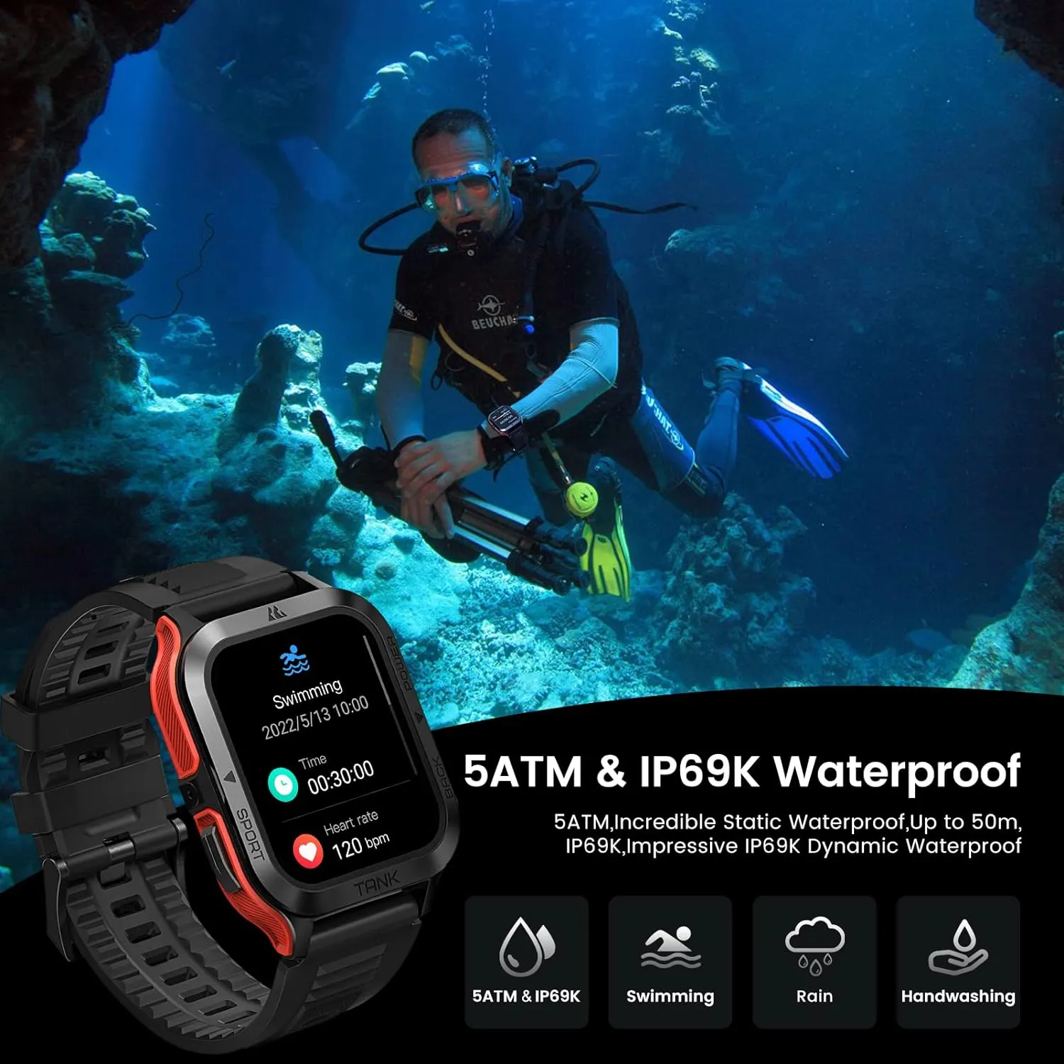 Montre Connectée Étanche Eau de Mer – Image 2