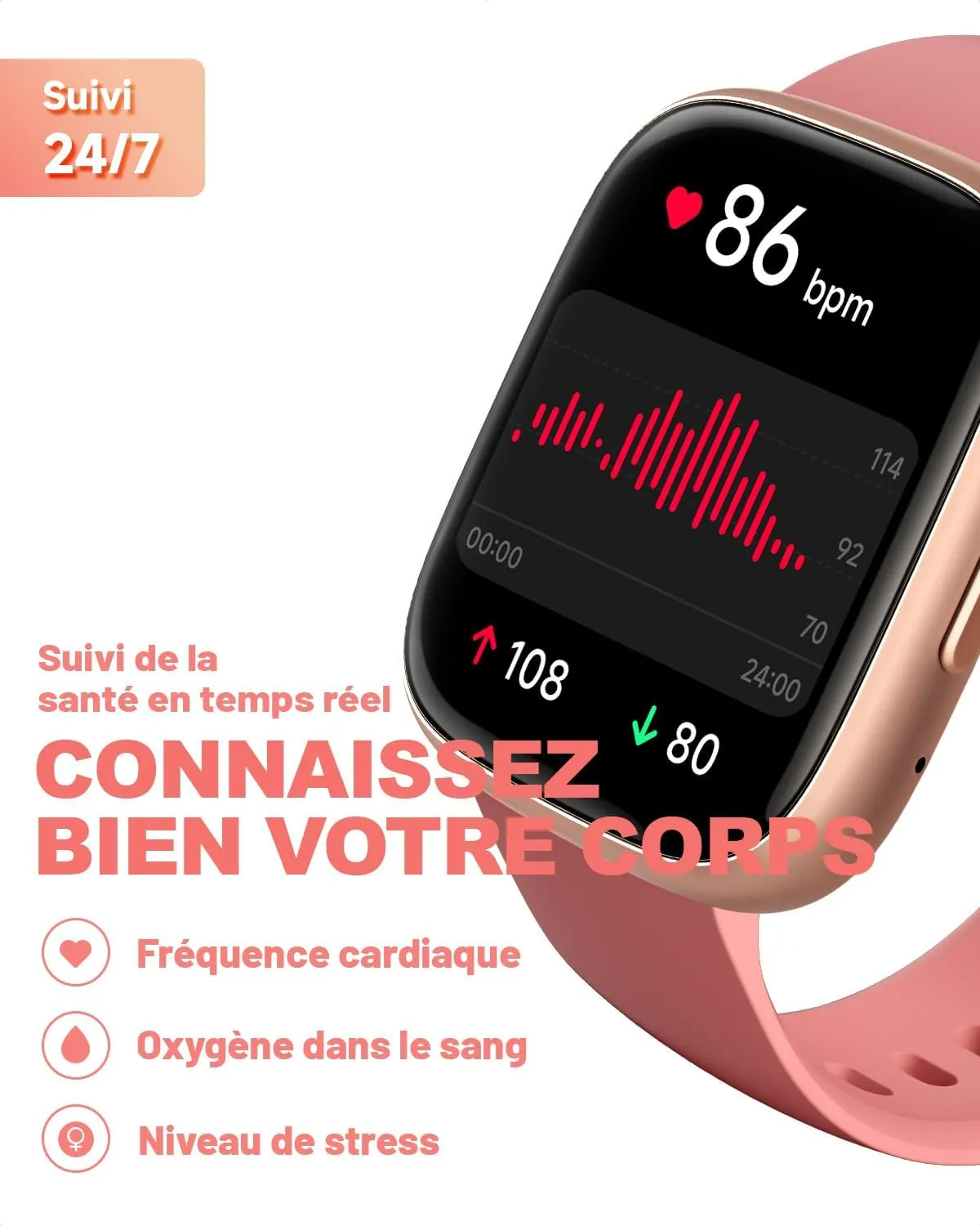 Montre Connectée Femme Cardio et Étanche – Image 4