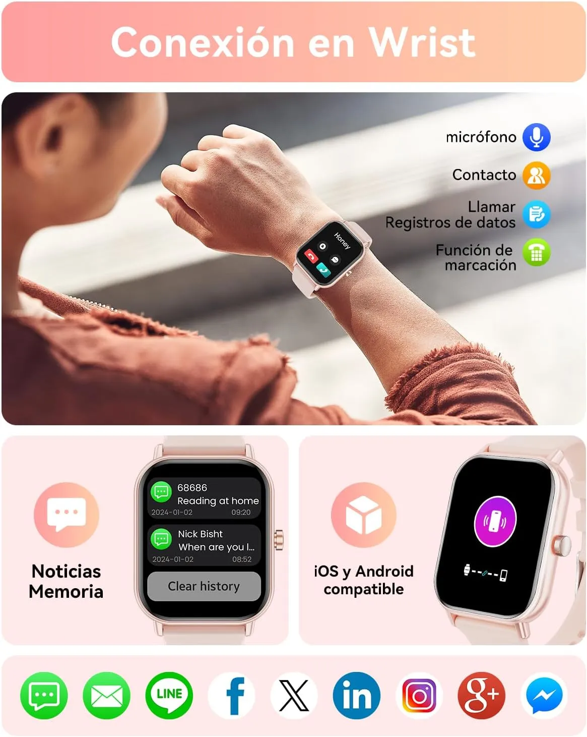 Montre Connectée Femme Grand Écran HD – Image 2