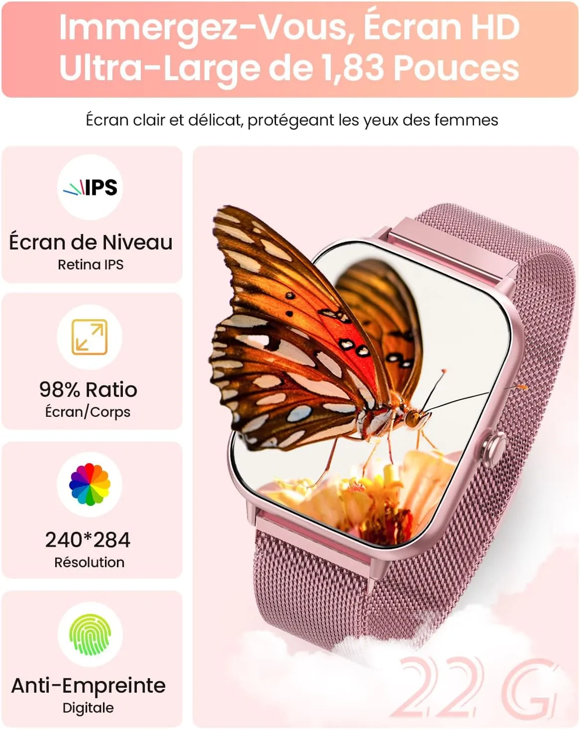 Montre Connectée Femme Fréquence Cardiaque – Image 4