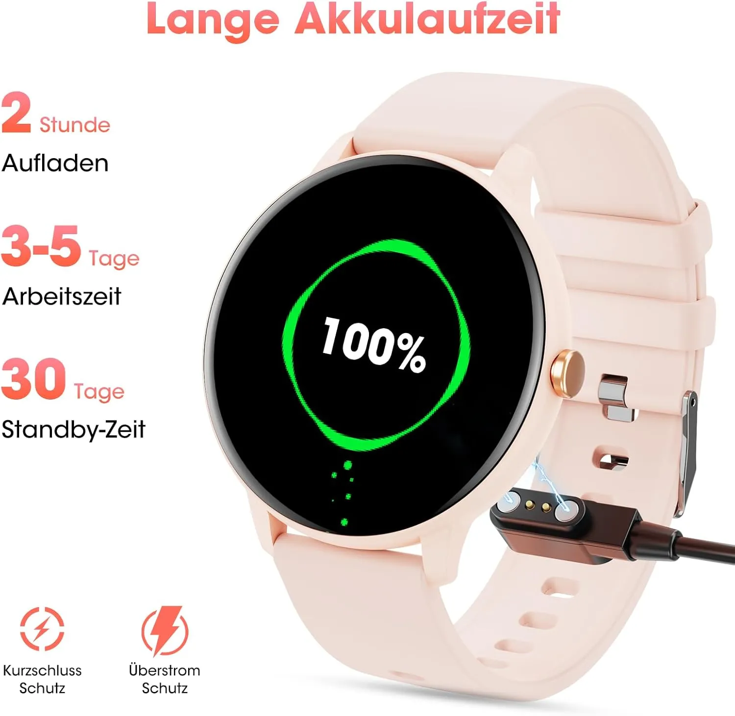 Montre Connectée Femme Ronde Rose – Image 6