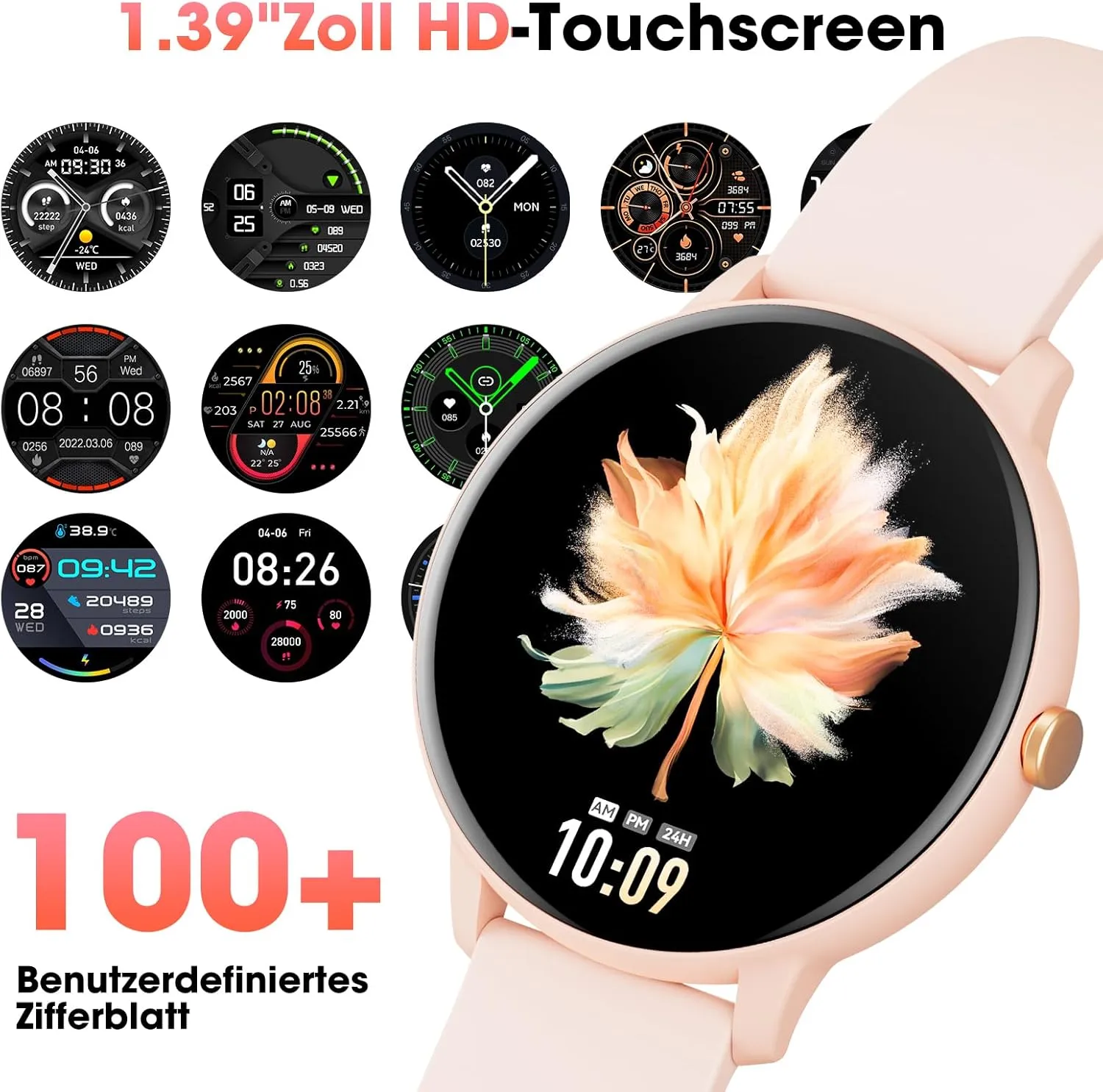 Montre Connectée Femme Ronde Rose – Image 7
