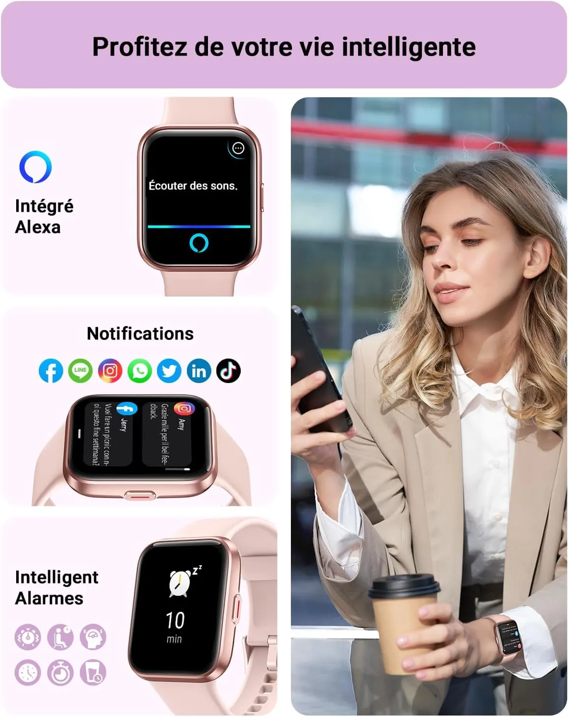 Montre Connectée Femme Suivi Sport et Santé – Image 4