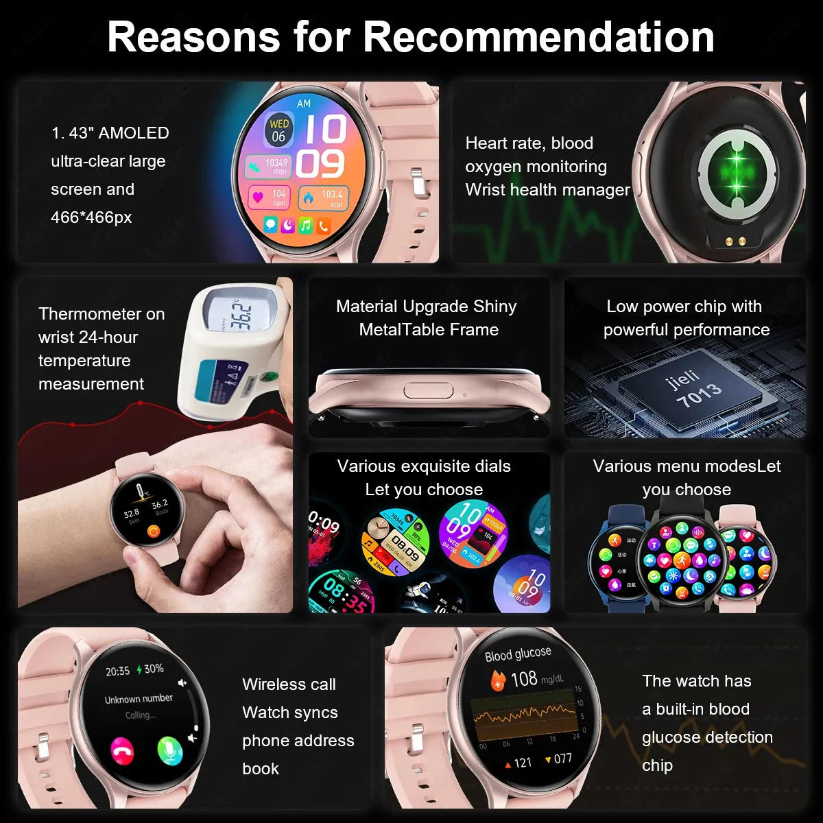Montre Connectée Sportive Rose pour Femme – Image 6