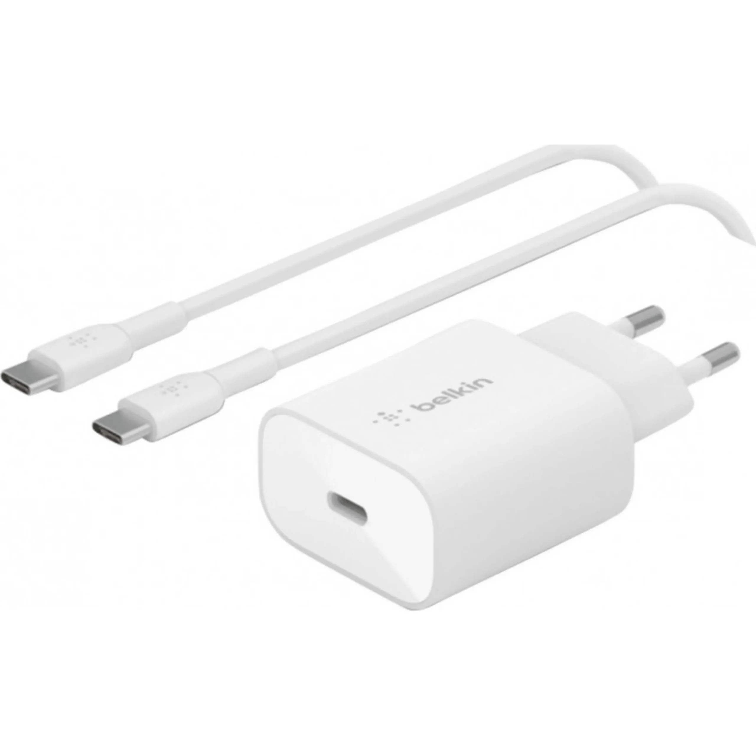PACK CHARGEUR SECTEUR RAPIDE USB-C 25W PD ET PPS + CABLE USB-C VERS USB-C – BELKIN