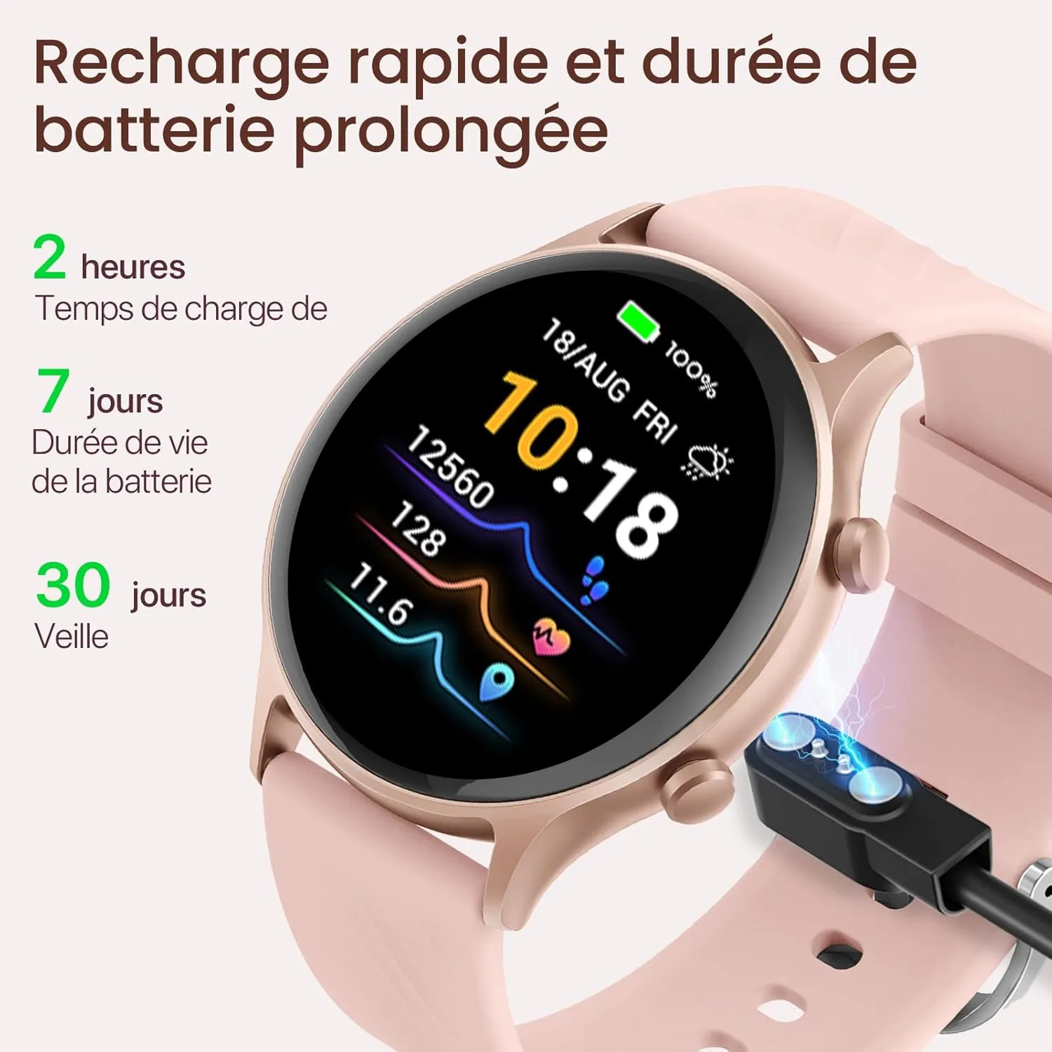 Montre Connectée Femme Sport Ronde – Image 6