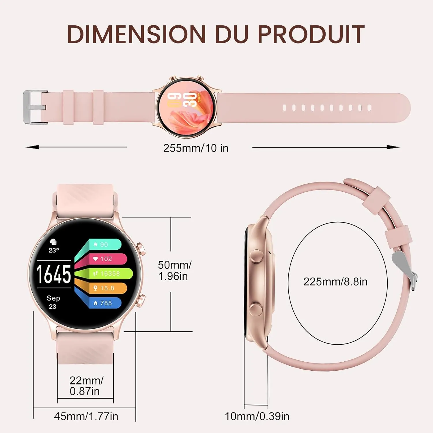 Montre Connectée Femme Sport Ronde – Image 9