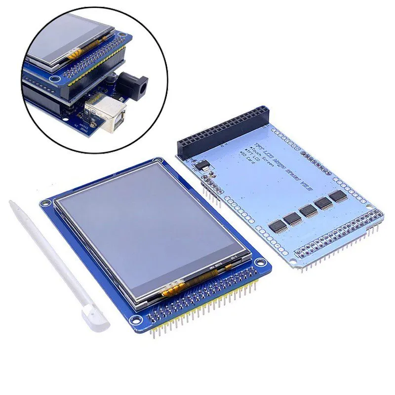Shield Écran Tactile TFT de 3.2 pouces pour Arduino et Raspberry Pi (Adaptateur + écran)
